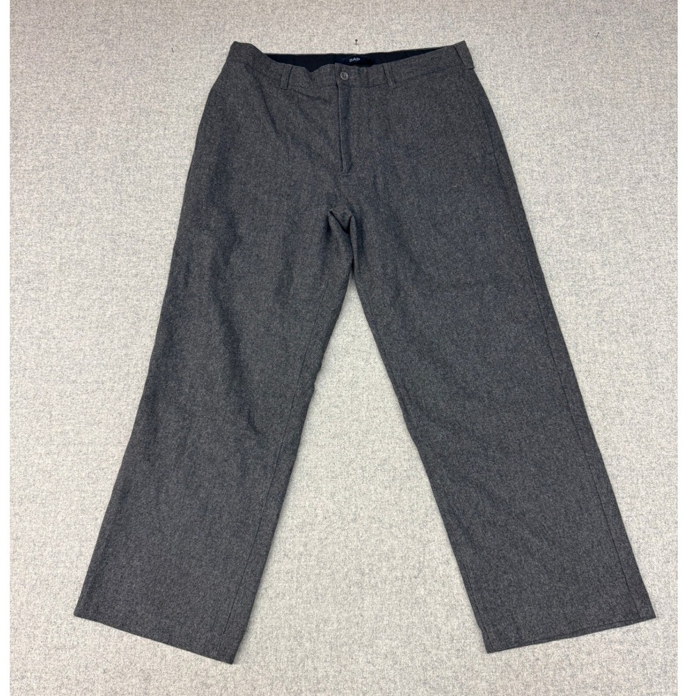 Gap Classic Fit Trousers 36/30 Gray Recycled Wool Blend Straight Leg Dress Pants